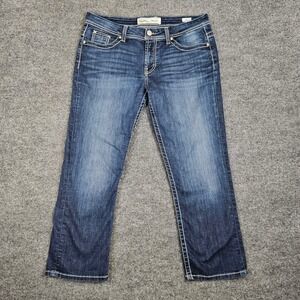 Buckle BKE Harper Capri Cropped Jeans Womens 32 Denim Dark Wash Stretch Mid Rise